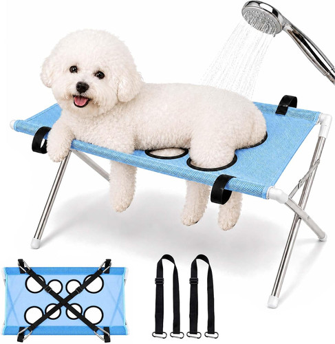 Dog bath hammock with stand - dog,