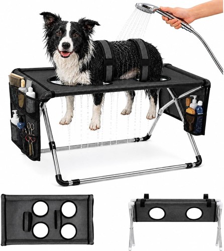 Dog grooming hammock stand - dog,