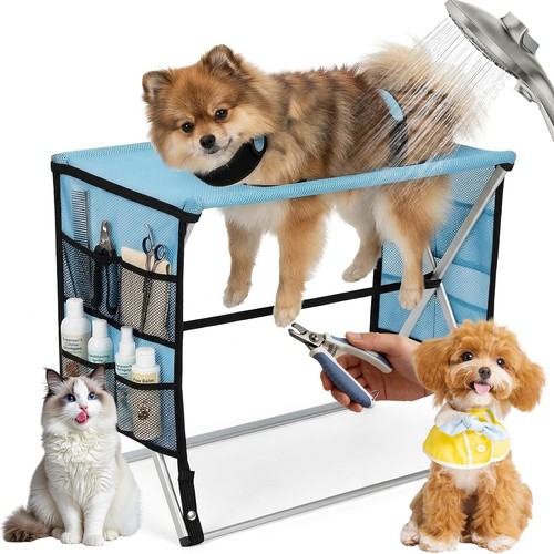 Foldable pet grooming hammock - grooming,